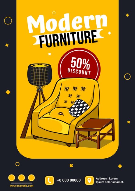 Furniture sale poster flyer vector design