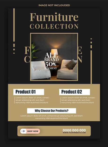 Furniture sale promotion flyer template design