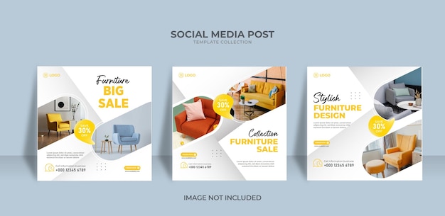 Furniture sale promotion social media and instagram post template