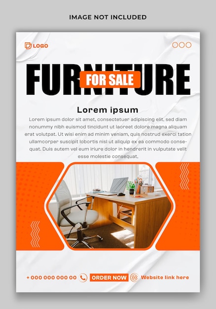 Furniture sale promotional flyer template design