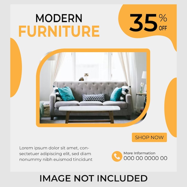 Furniture sale social media banner or product sale instagram post design template