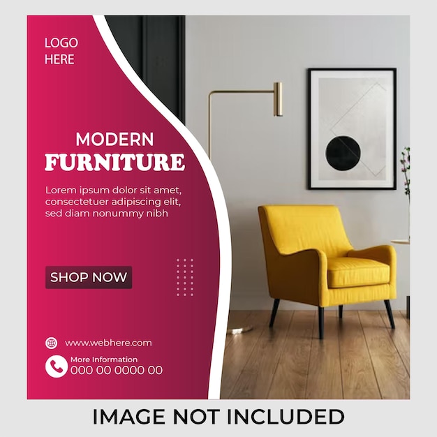 Furniture sale social media banner or product sale instagram post design template