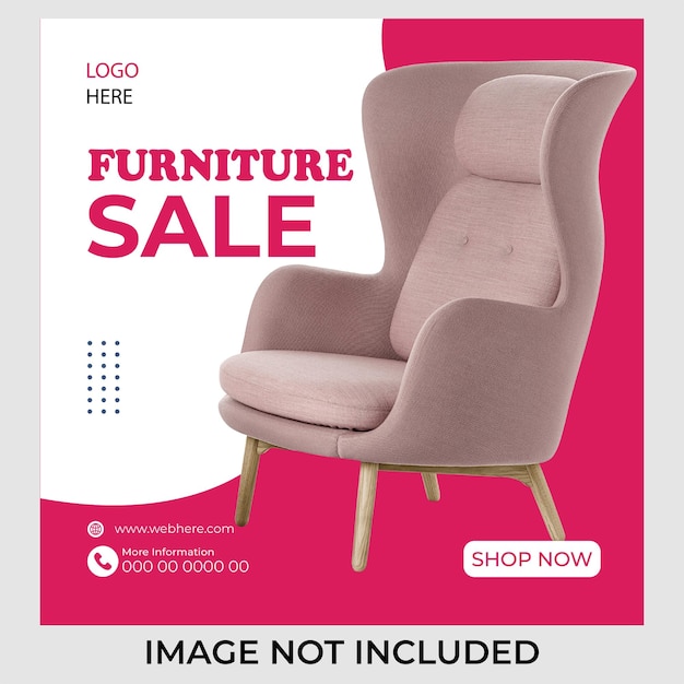 Furniture sale social media banner or product sale instagram post design template