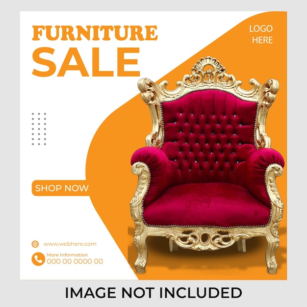 Furniture sale social media banner or product sale instagram post design template