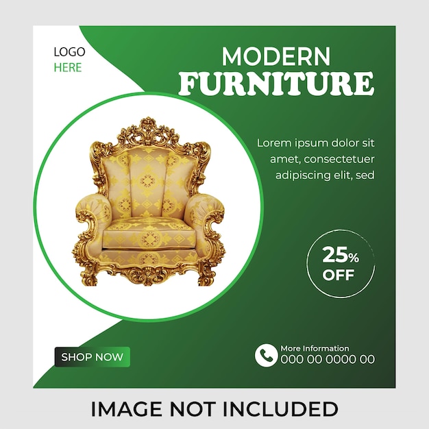 Furniture sale social media banner or product sale instagram post design template