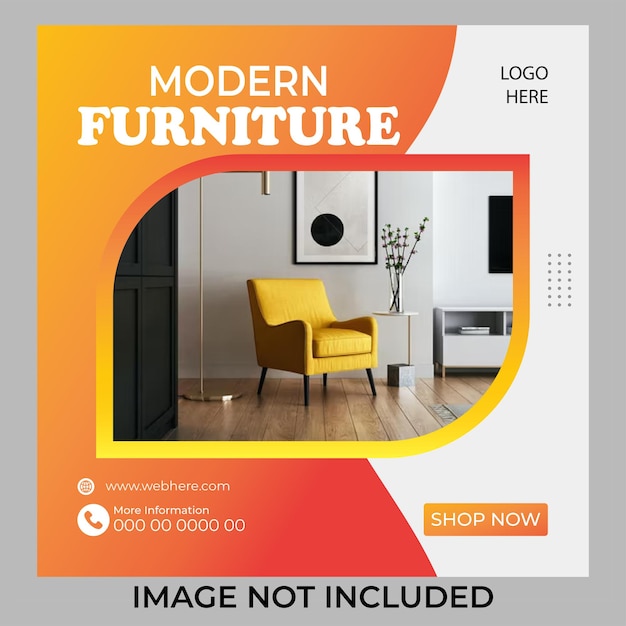 Furniture sale social media banner or product sale instagram post design template