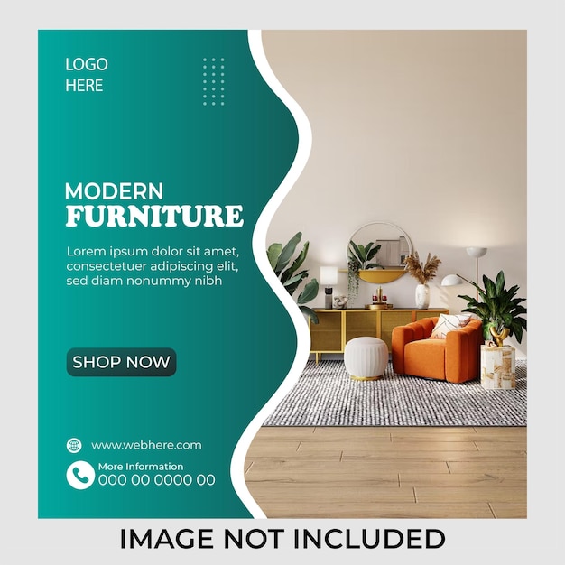 Furniture sale social media banner or product sale instagram post design template