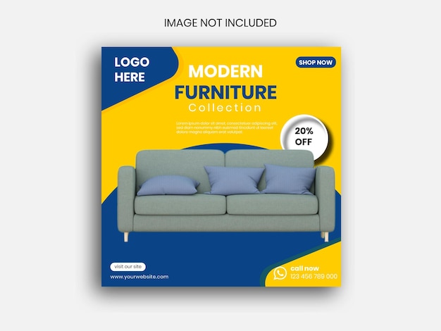 Furniture sale social media banner template design