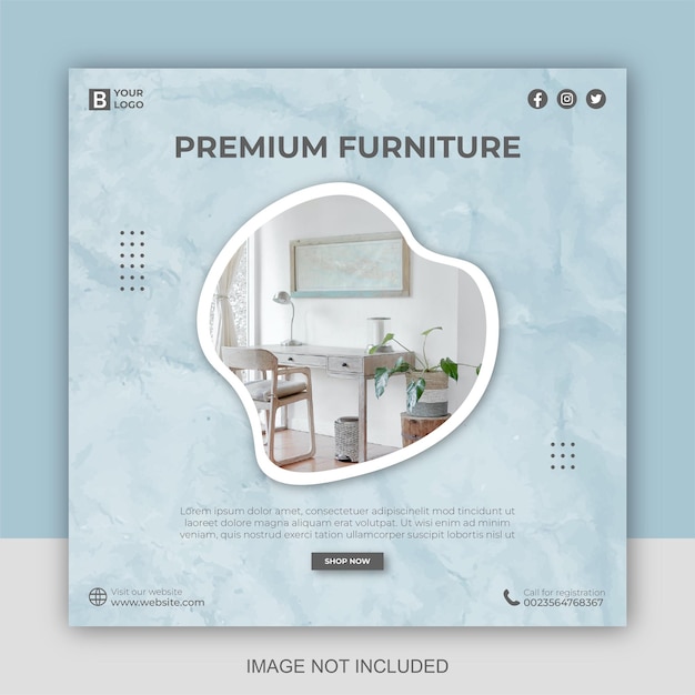 Furniture sale social media banner template