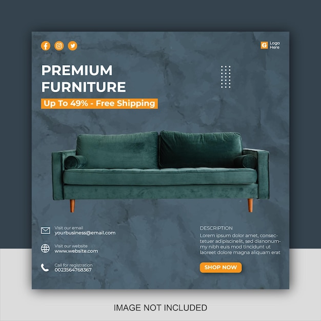 Furniture sale social media banner template