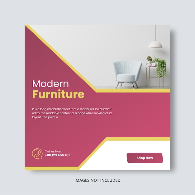 Furniture sale social media banner template