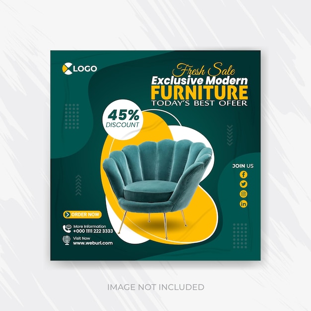 Furniture sale social media banner template