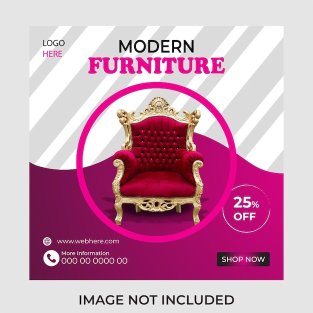 Furniture sale social media banner template