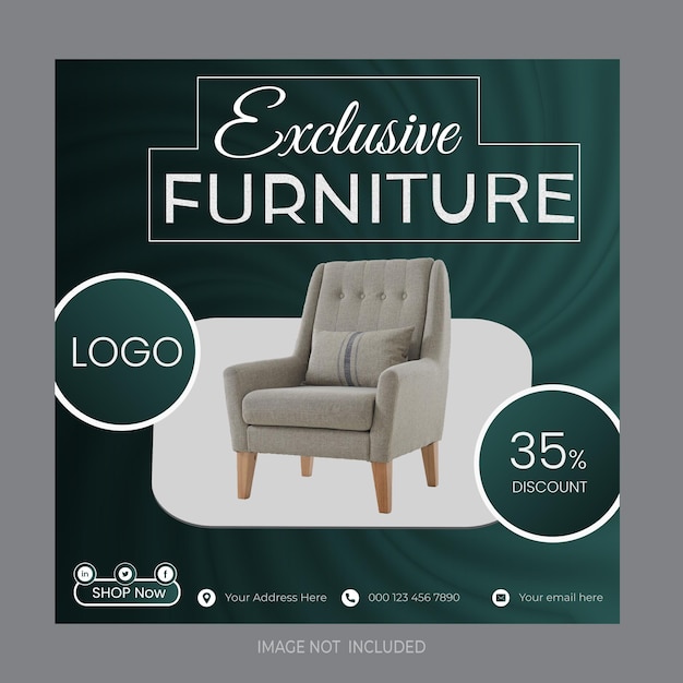 Vector furniture sale social media banner template