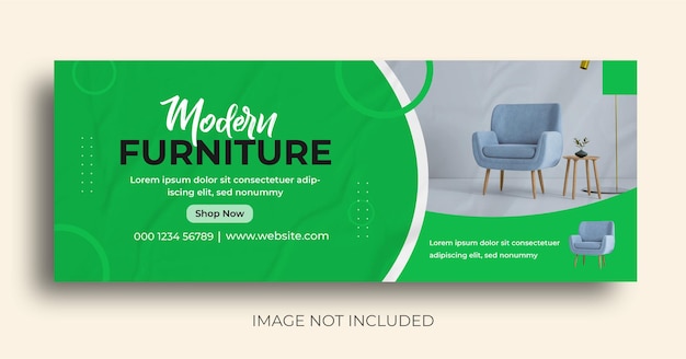 Furniture sale social media facebook cover page and web banner flyer design template