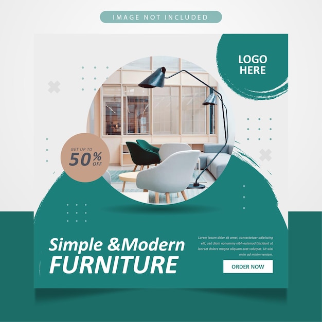 Furniture sale social media feed banner template