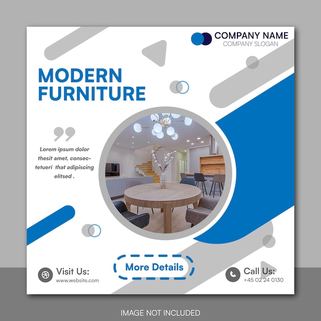 Furniture sale social media and instagram post template banner