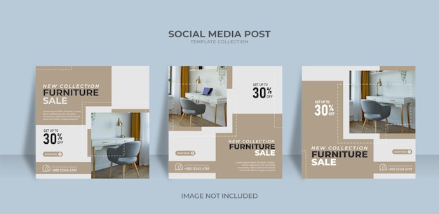 Furniture sale social media and instagram post template