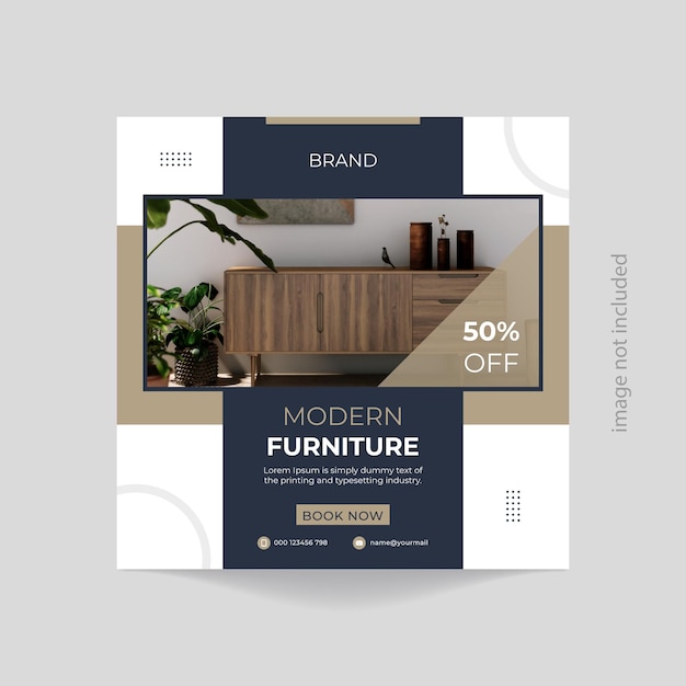 Furniture sale social media and instagram post template