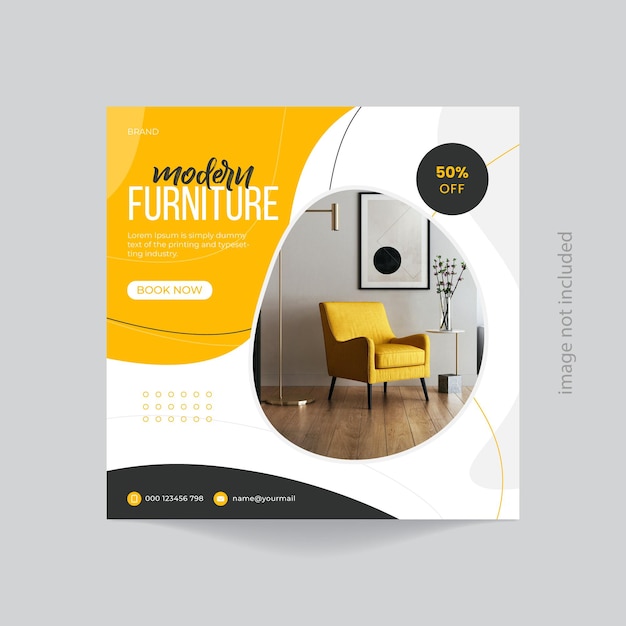 Furniture sale social media and instagram post template