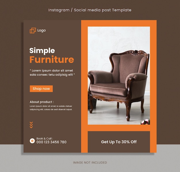 Furniture sale social media or instagram post template