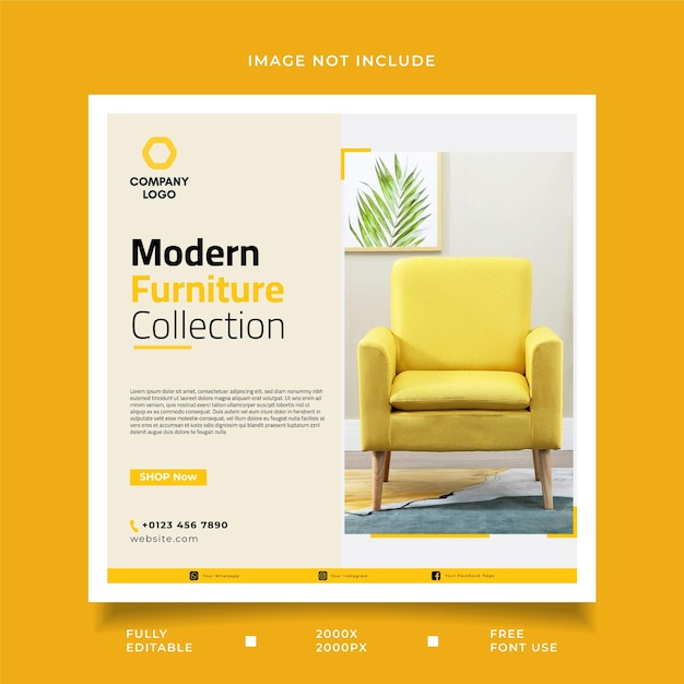 Furniture sale social media and instagram post template