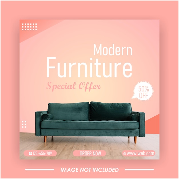 Furniture sale social media post banner template