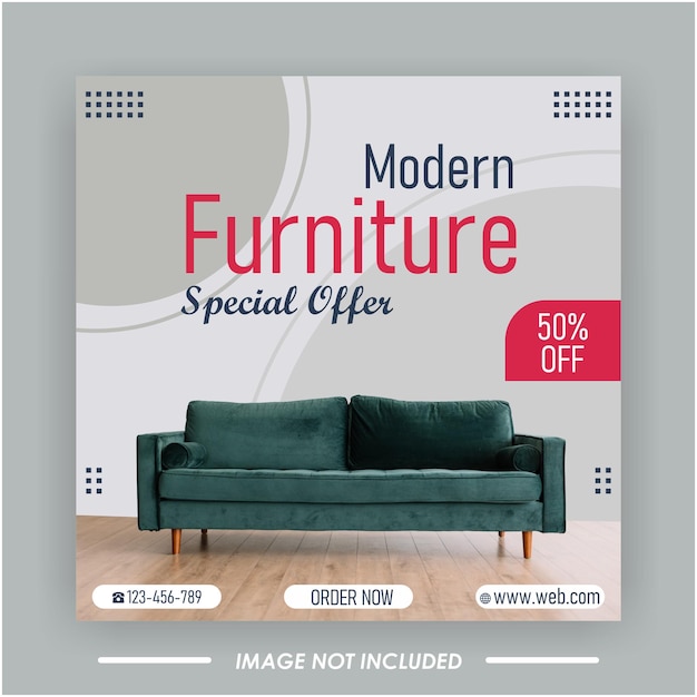 Furniture sale social media post banner template