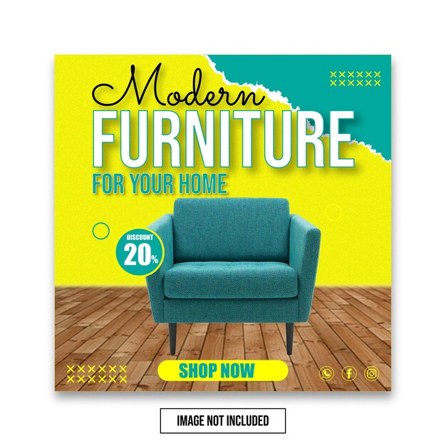 Furniture sale social media post design template