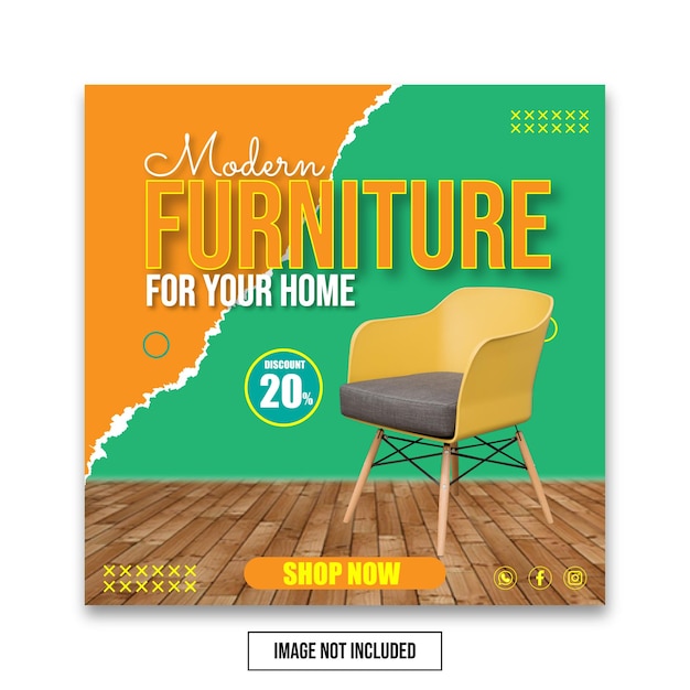 Furniture sale social media post design template