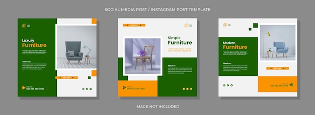 Furniture sale social media post or instagram post square banner template Premium Vector