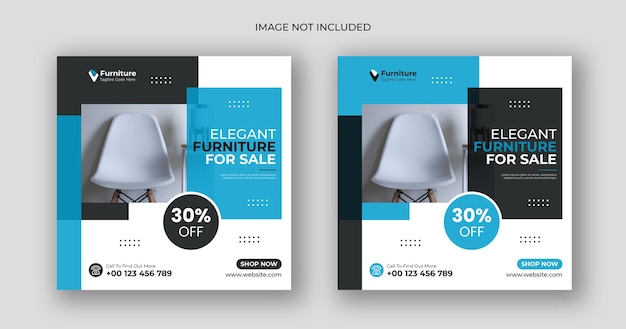 Furniture sale social media post square banner template