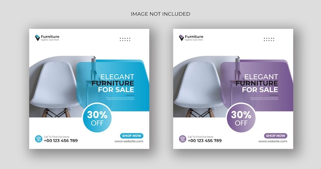 Furniture sale social media post square banner template