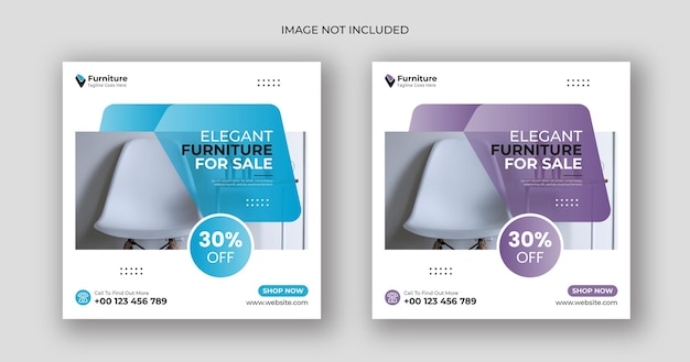 Furniture sale social media post square banner template