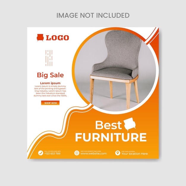 Furniture sale social media post template for social media posts instagram web internet ads