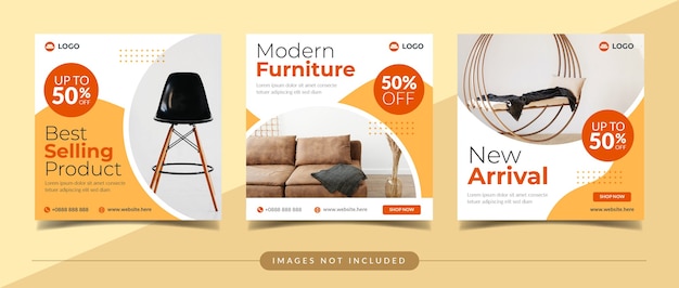 Furniture sale social media post template