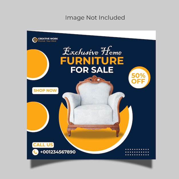 Furniture sale social media post template