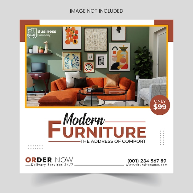 Furniture Sale Social Media Posts or Instagram Banners Template