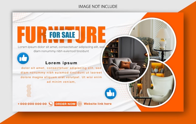 Furniture sale web banner template