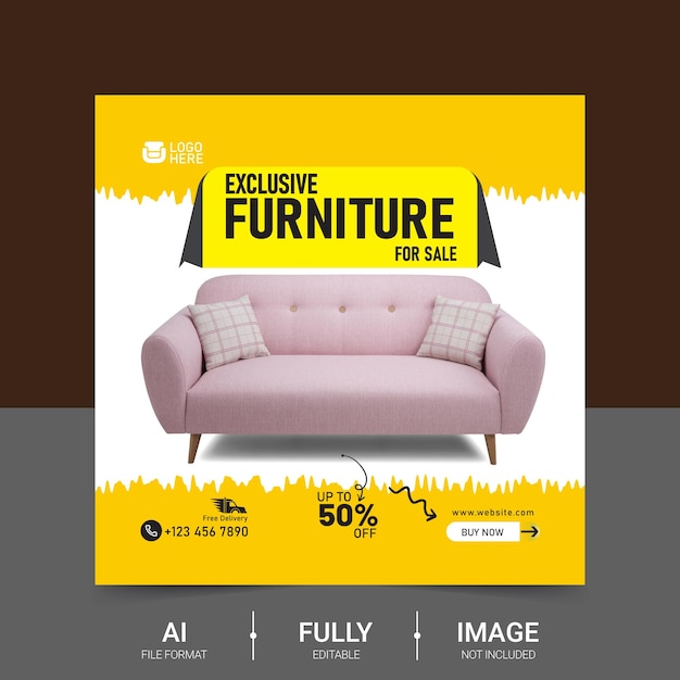 Furniture Social Media Banners Ads Template