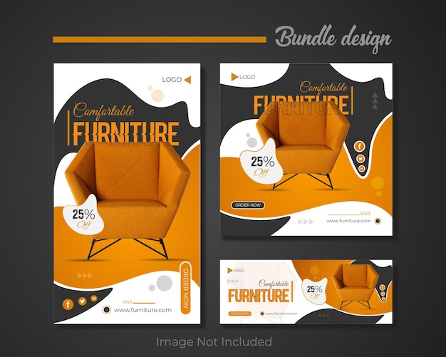 Furniture social media bundle template for promoting business