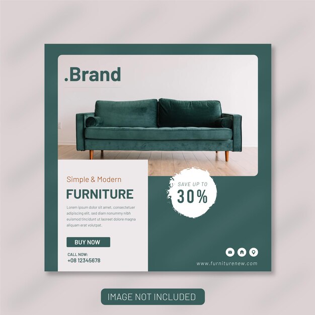 Vector furniture social media instagram post banner template or banner