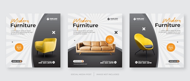 Furniture social media and instagram post template