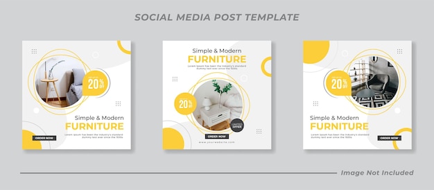 Furniture social media and instagram post template