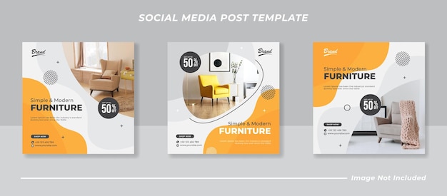 Furniture social media and instagram post template