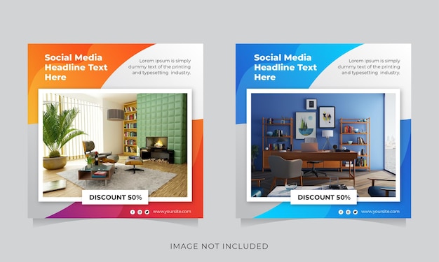 Furniture social media and instagram post template