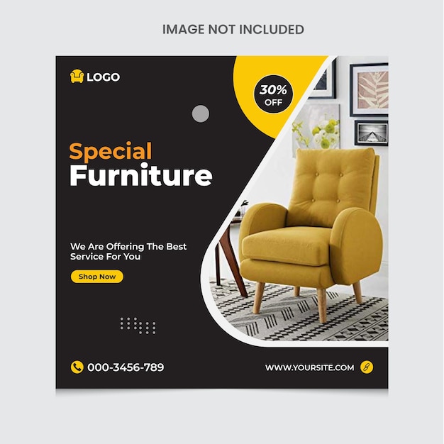 Furniture social media post banner template for Facebook post instagram post  Templates