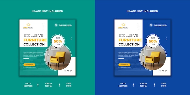 Furniture Social Media Post Template Design