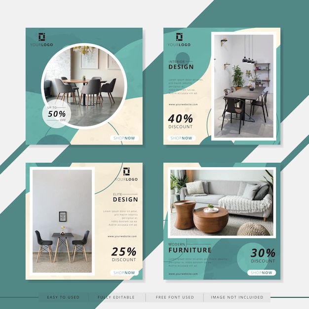 Furniture social media post template