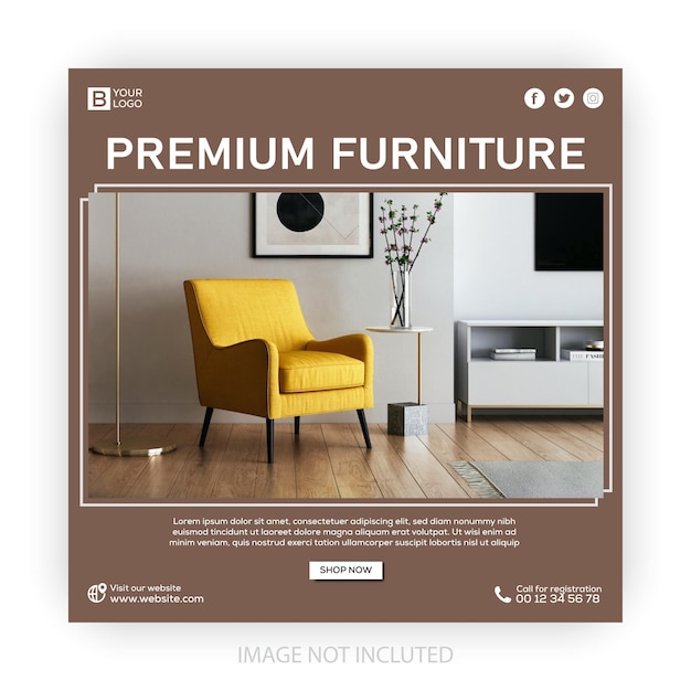 Vector furniture social media post template